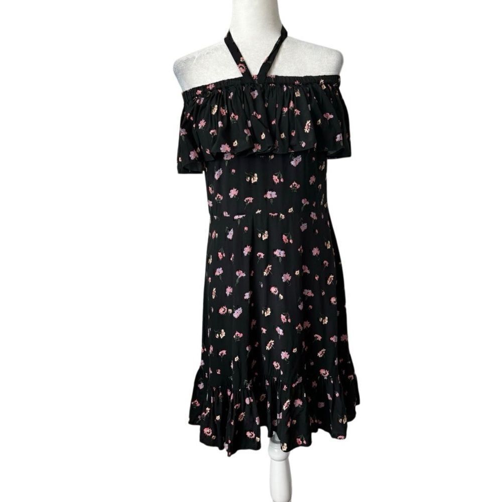Jill Jill Stuart Womens Floral Laura Off Shoulder Dress Black Floral SZ 6